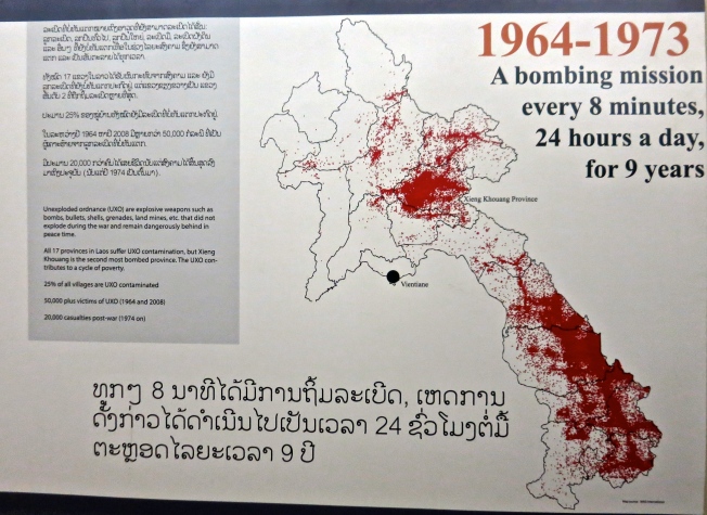 Map showing UXOs in Laos