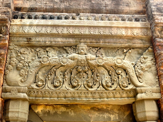 Another detail of lintel carving at Preah Ko