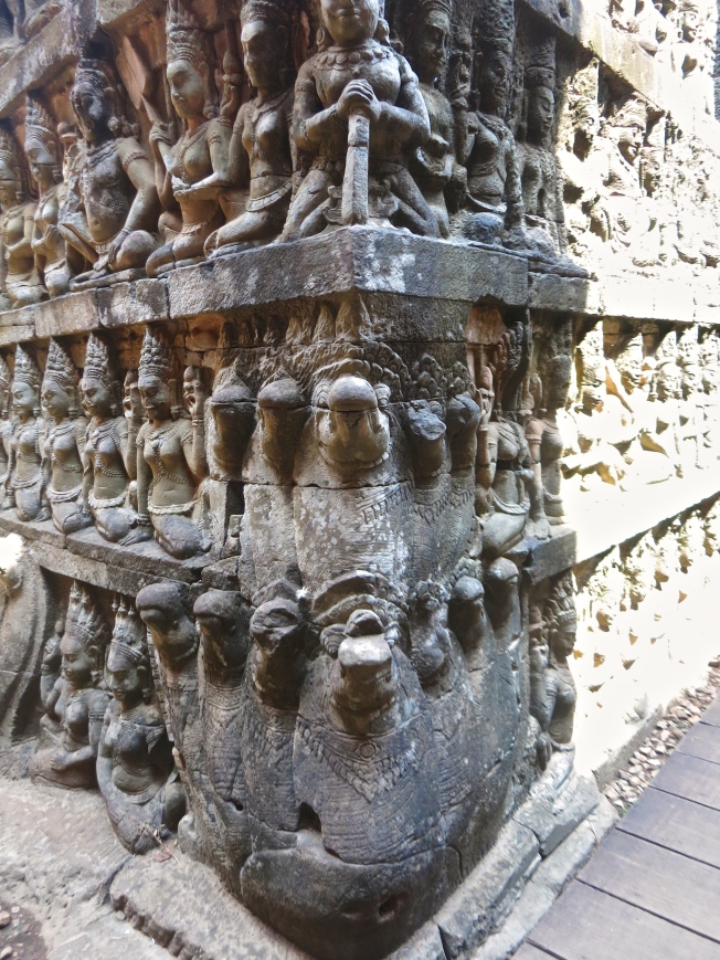 High Relef Carvings and statues along the Terrace of the Leper King