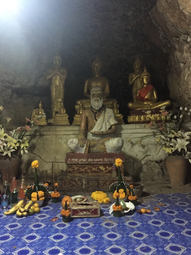 A shrine inside a cave, coming down from Mount Phousi