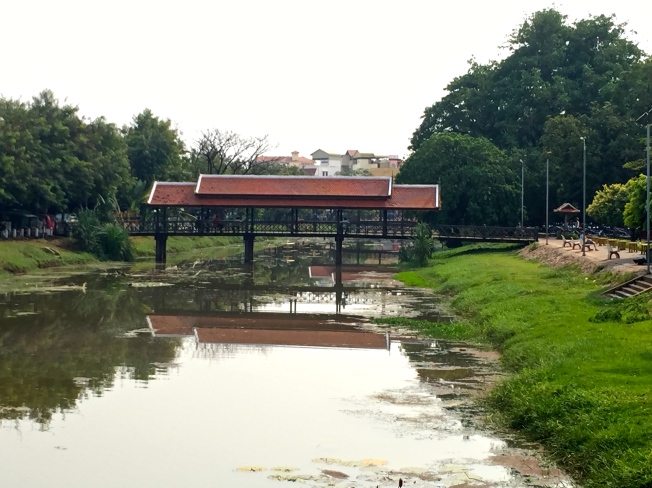 Foot bridge crossing the Siem Reap River